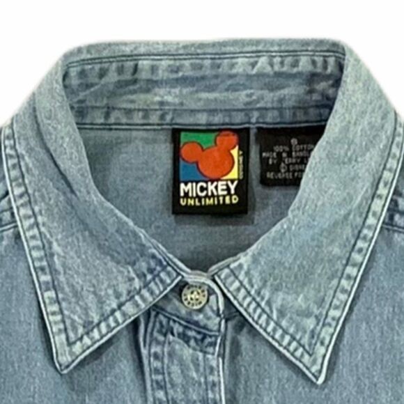 Mickey Unlimited Disney Denim‎ Button Down Shirt - Picture 3 of 6